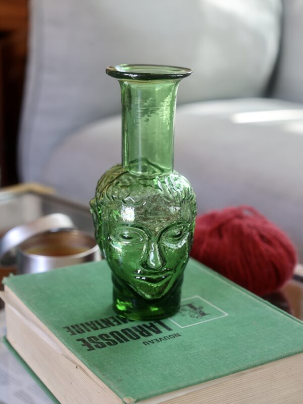 la-soufflerie-vase-tete-green-face-shaped-vase-mouth-blown-recycled-glass