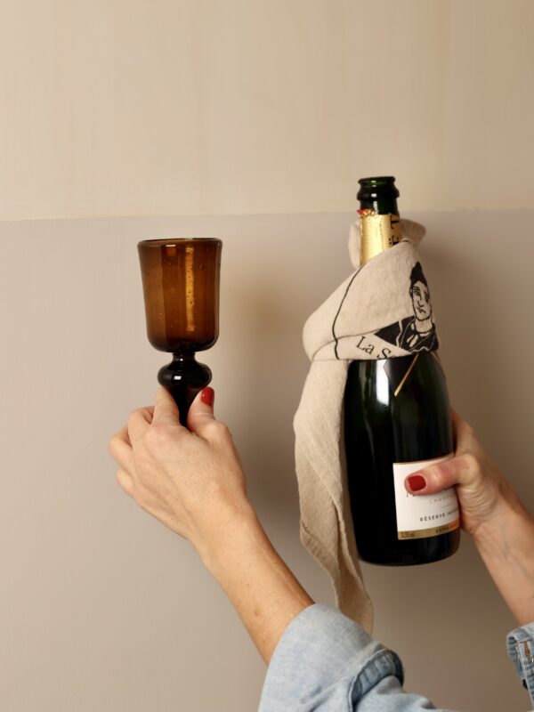Handmade stemmed glass recycled glass