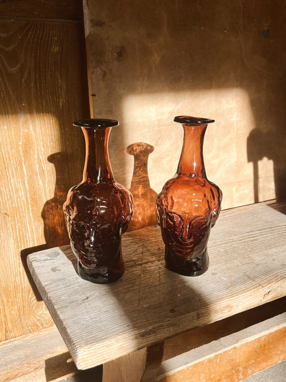 Handmade recycled glass carafe