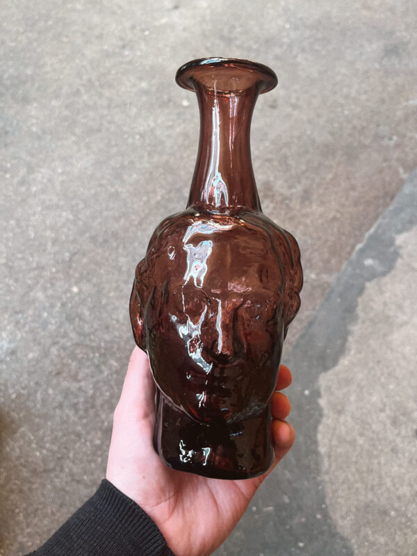 Handmade recycled glass carafe
