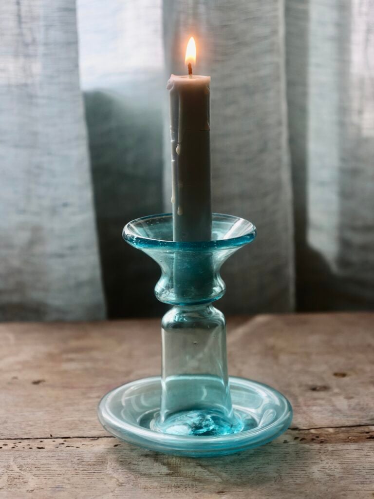 la-soufflerie-porta-candele-piccolo-turquoise-candle-holder-mouth-blown-recycled-glass