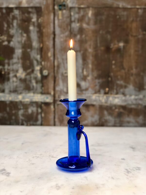 Porta Candele With Handle Dark Blue