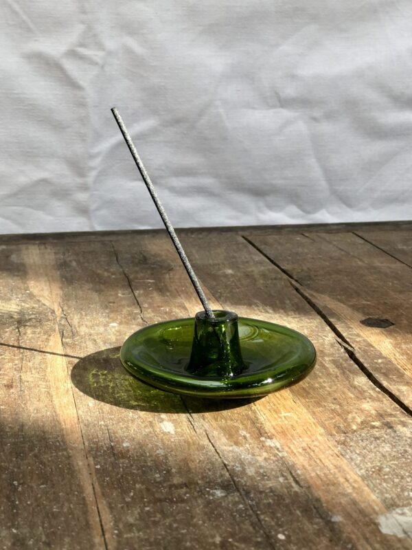 la-soufflerie-incense-holder-olive-mouth-blown-recycled-glass