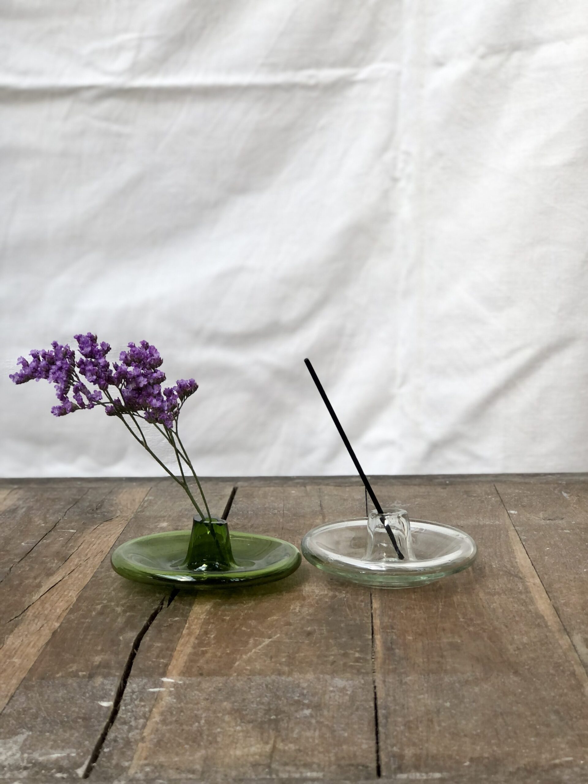 la-soufflerie-incense-holder-olive-mouth-blown-recycled-glass