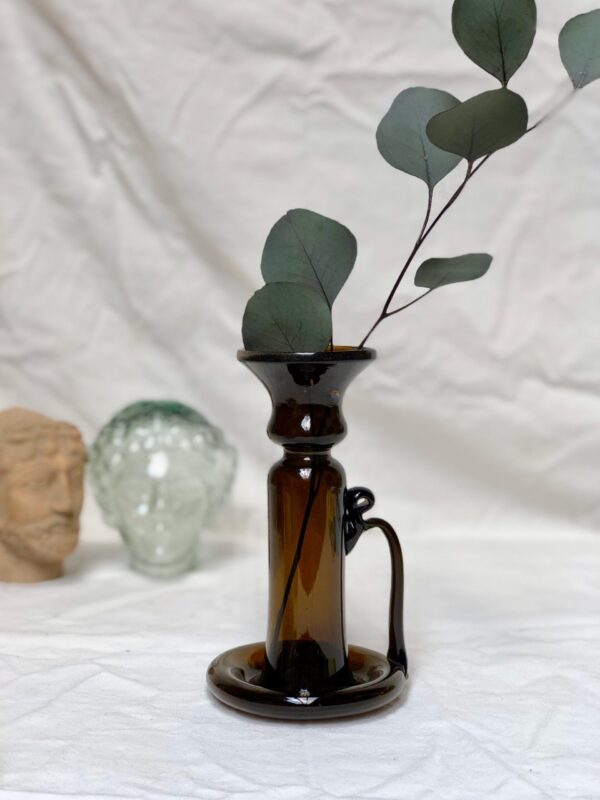 Porta Candele With Handle Dark Brown
