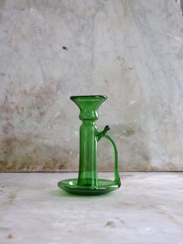 Porta Candele With Handle Green