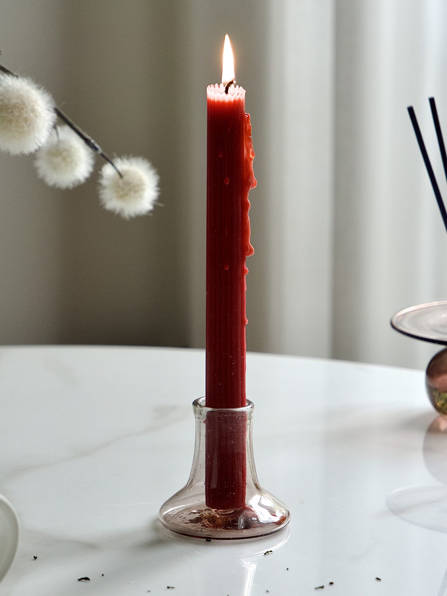 la-soufflerie-porte-bougie-framboise-candle-stand-mouth-blown-recycled-glass