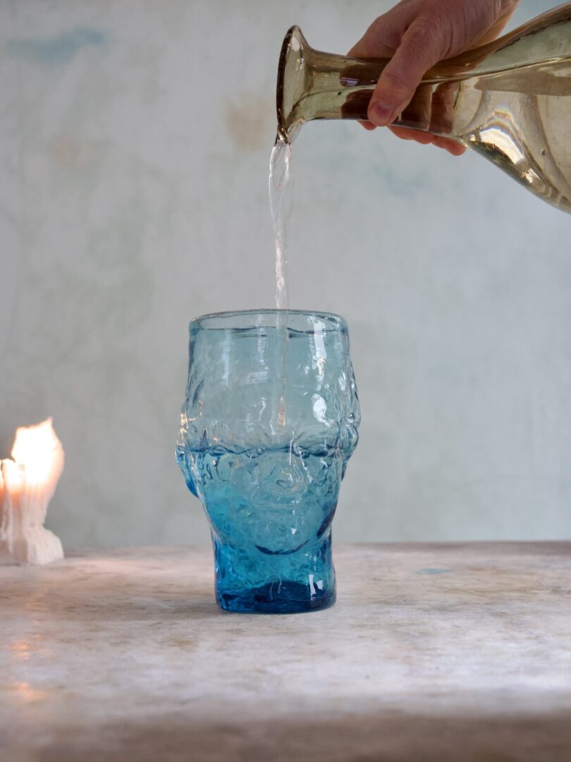 la-soufflerie-roma-vase-turquoise-mouth-blown-recycled-glass