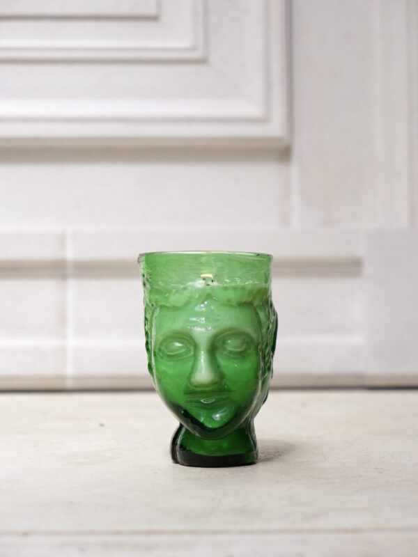 Verre Tête Bougie Green
