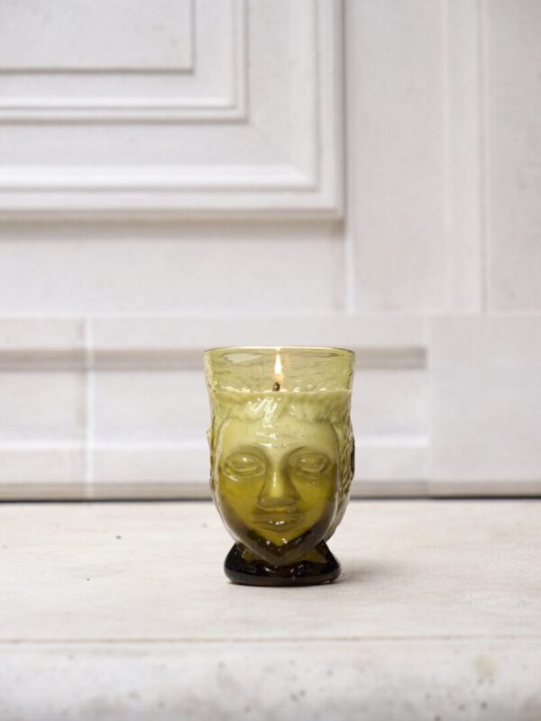 Verre Tête Bougie Yellow