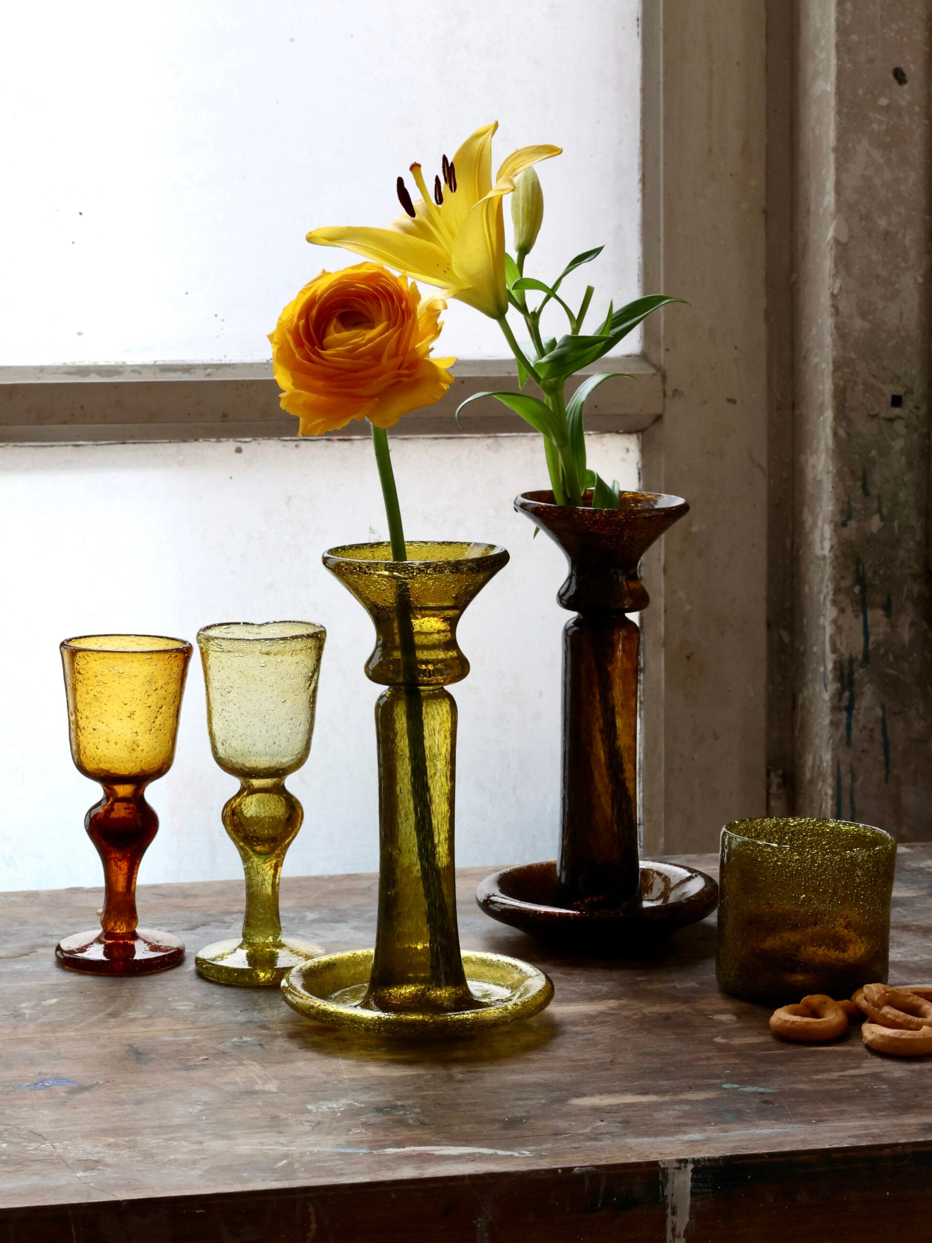 la-soufflerie-porta-candele-miel-bulles-candles-candle-holders-mouth-blown-recycled-glass