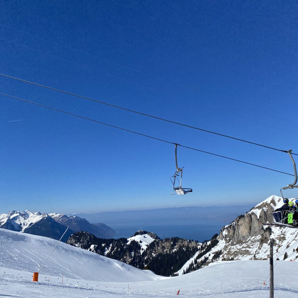 View-of-the-chambery-snow-capped-mountains-with-chair-lift