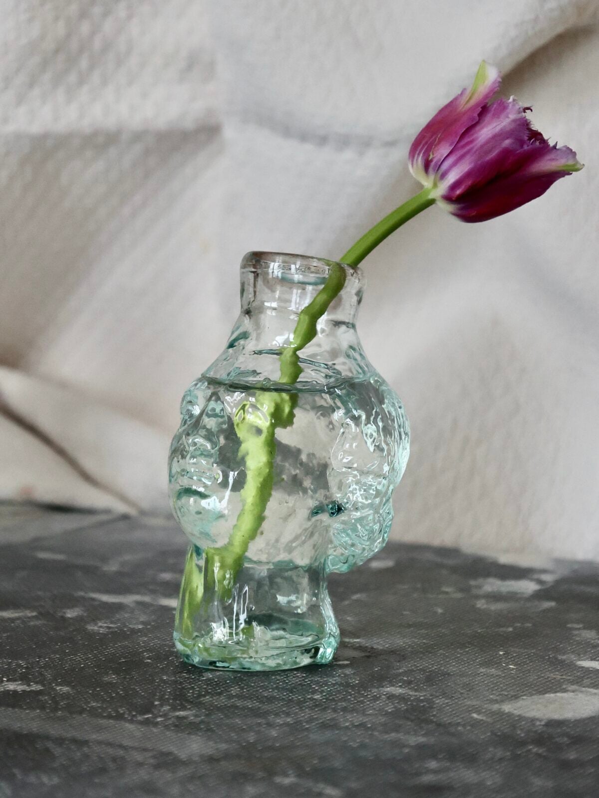 angelo-vase-transparent-bud-vase-head-mouth-blown-recycled-glass