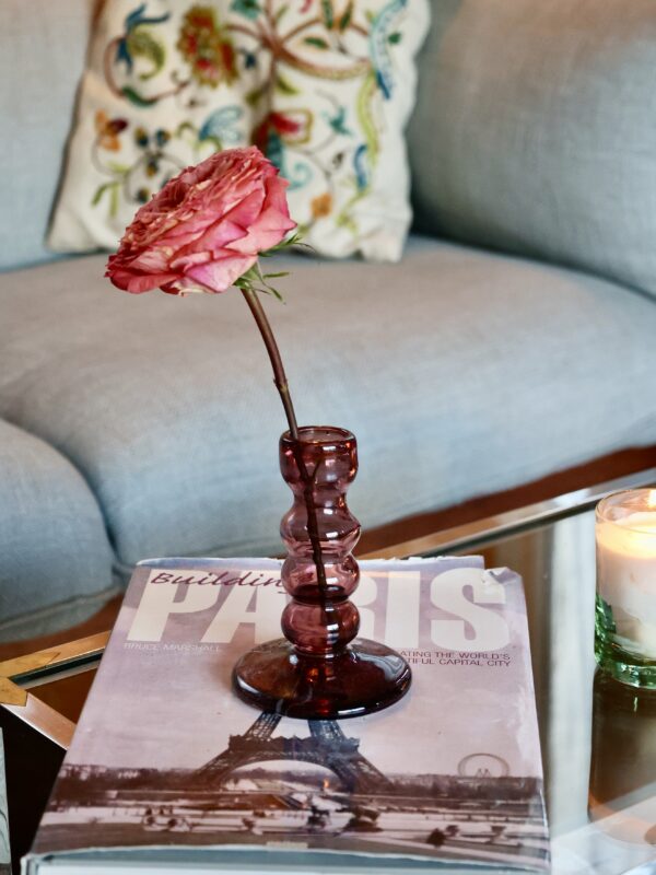 bougeoir-bulles-framboise-candle-holder-bud-vases-mouth-blown-recycled-glass