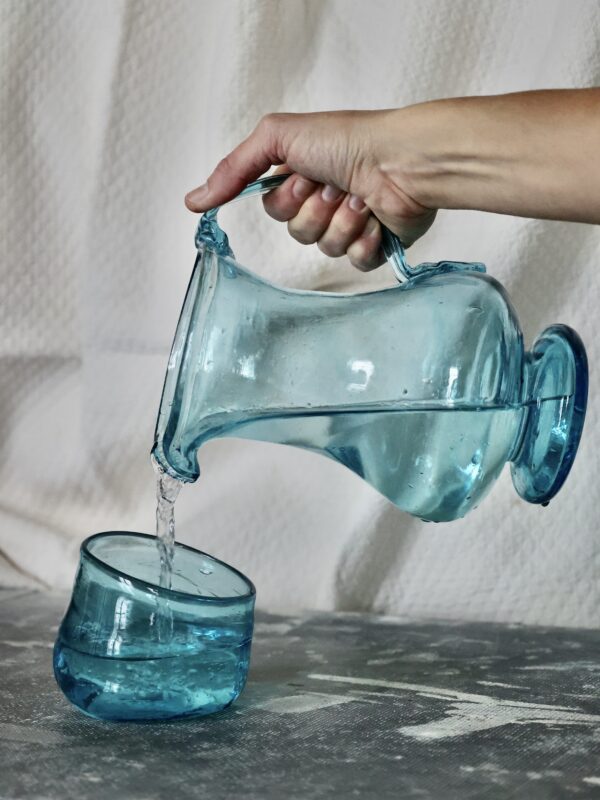 broc-turquoise-drinkware-carafes-pitchers-decanters-mouth-blown-recycled-glass
