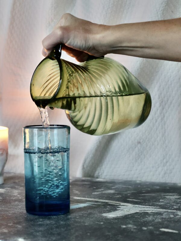 murano-grand-turquoise-drinkware-tumblers-water-glasses-mouth-blown-recycled-glass
