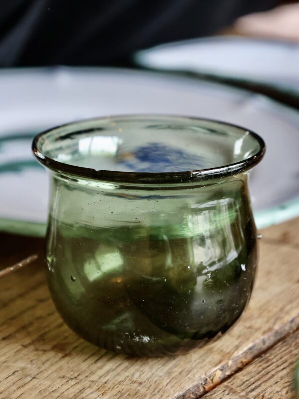pocula-large-vert-fumé-drinkware-tumbler-water-glass-mouth-blown-recycled-glass