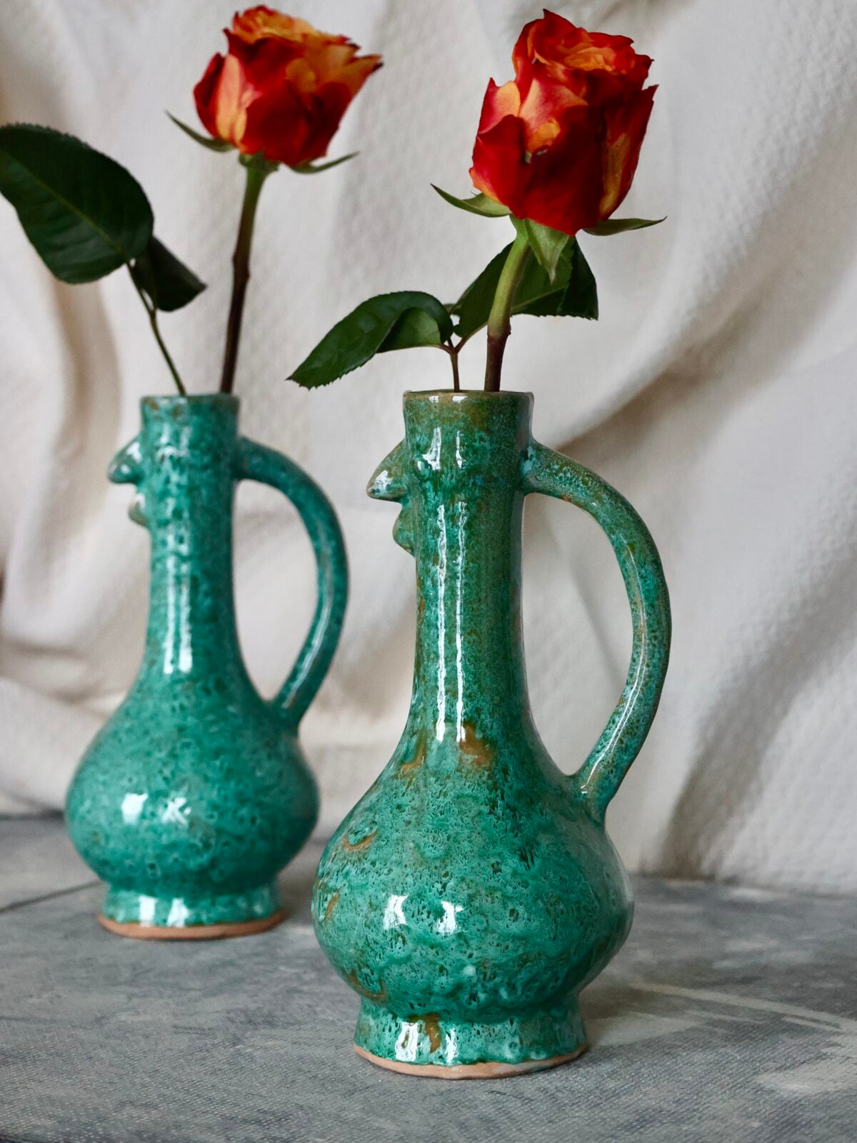 poule-vert-tacheté-handmade-terracotta-vase