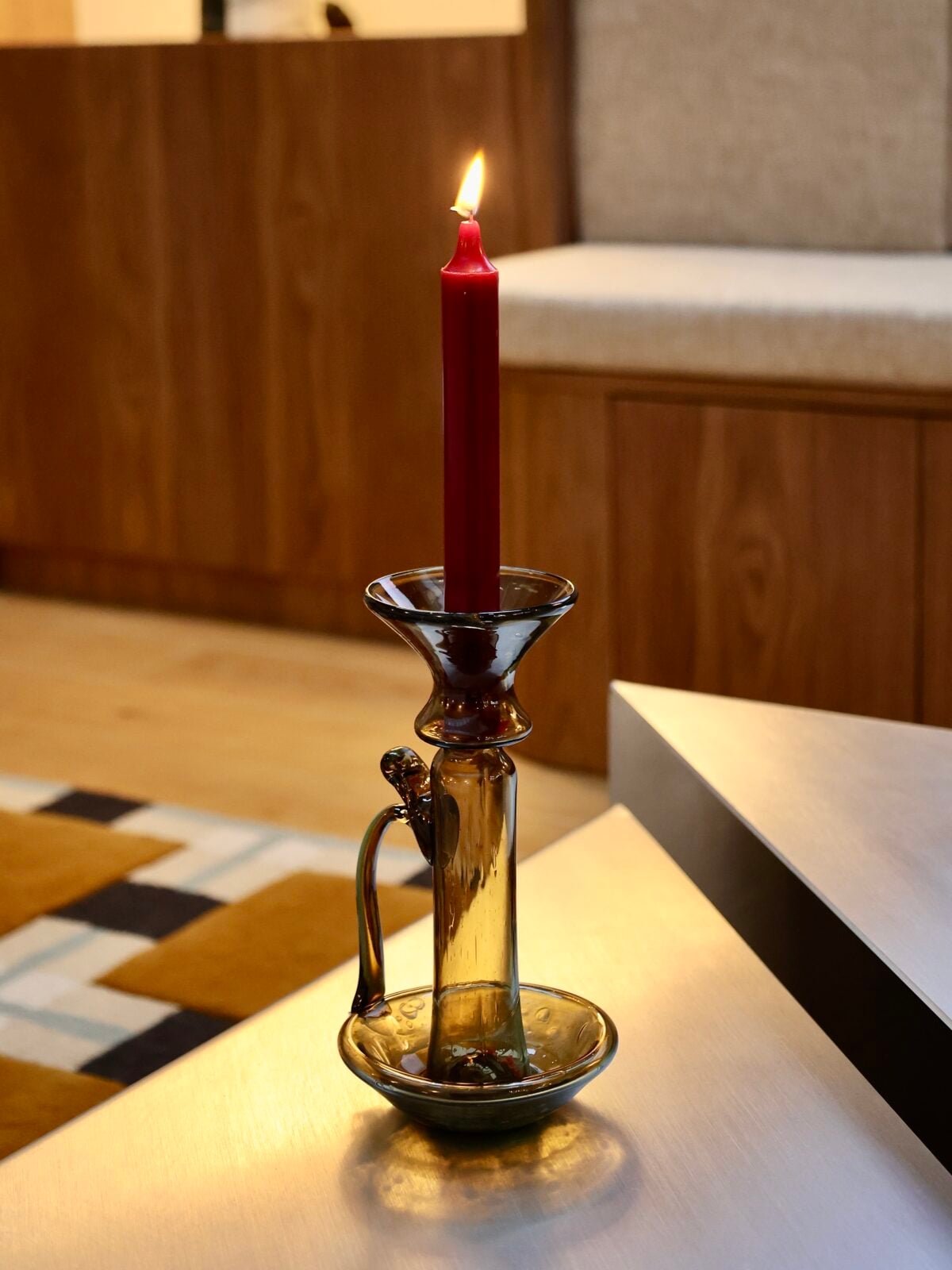 porta-candele-with-handle-fumé-mouth-blown-recycled-glass