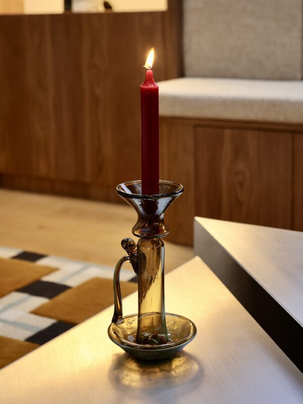 porta-candele-with-handle-fumé-mouth-blown-recycled-glass
