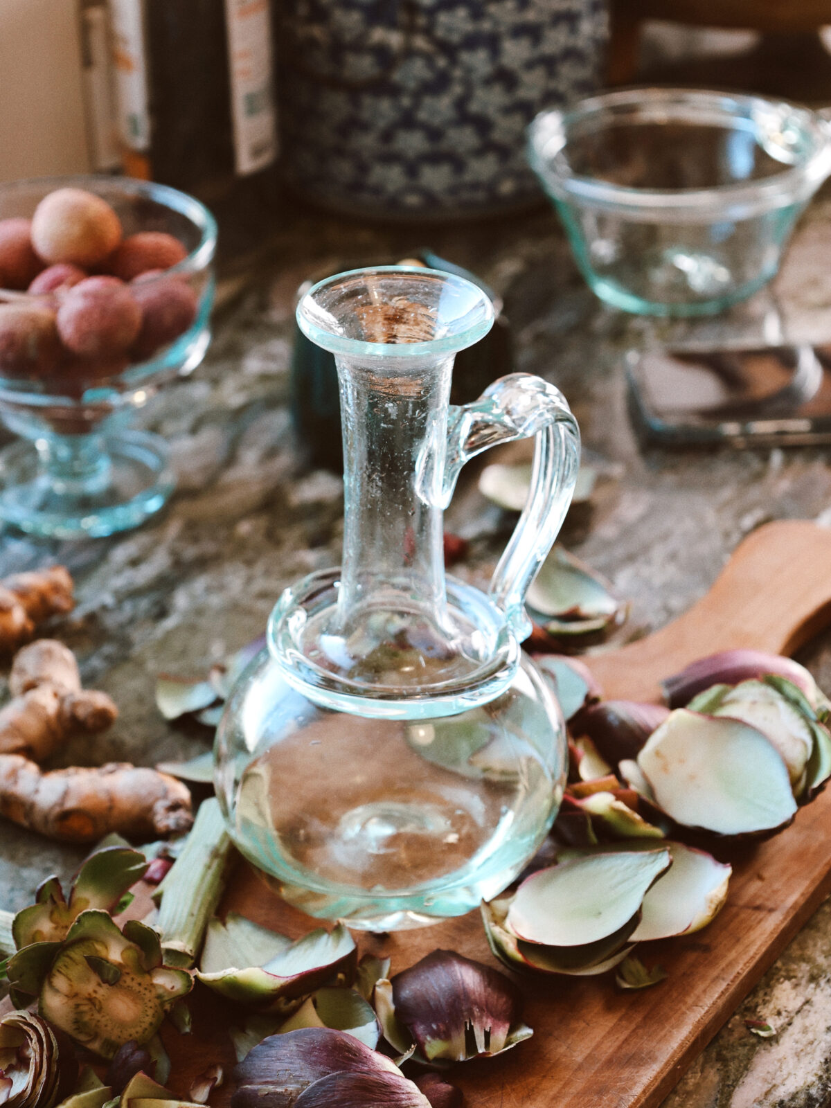 Handmade glass carafe