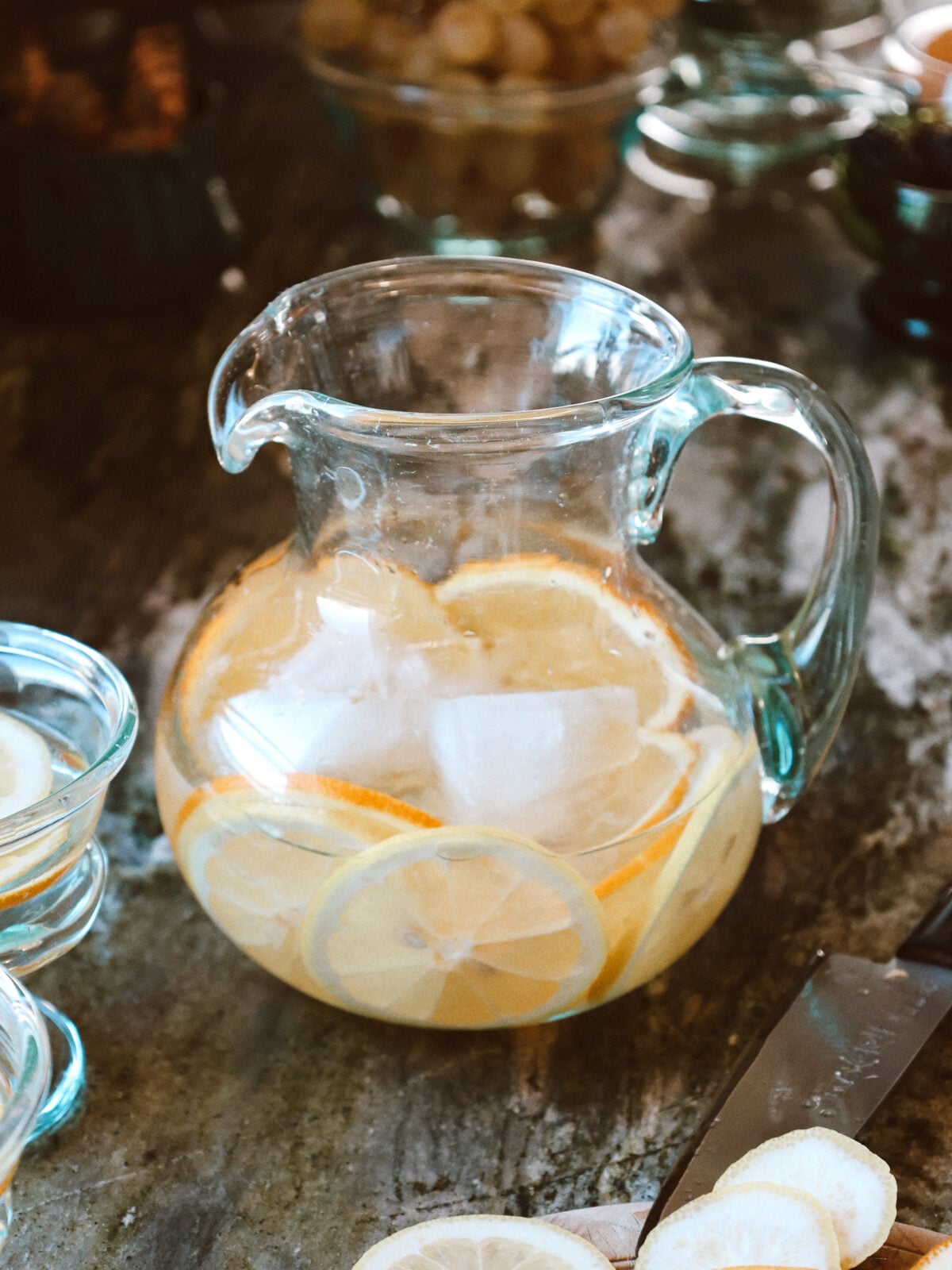 Recycled glass carafe