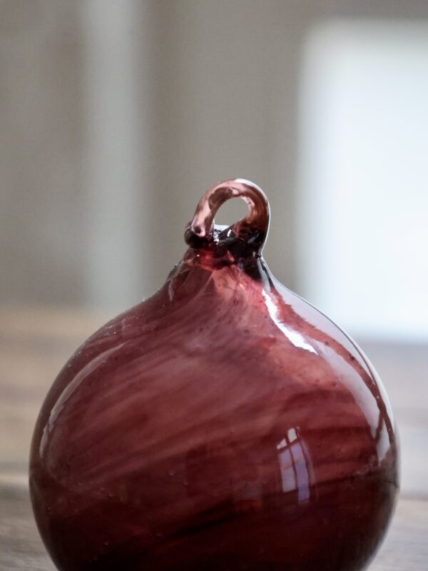 Hand-blown christmas ball using recycled glass