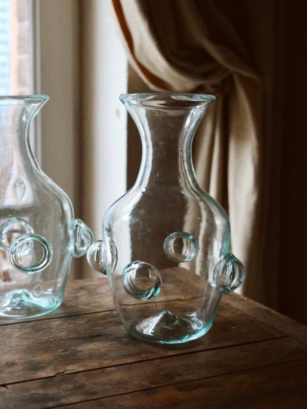 Recycled glass carafe