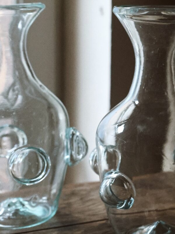Recycled glass carafe