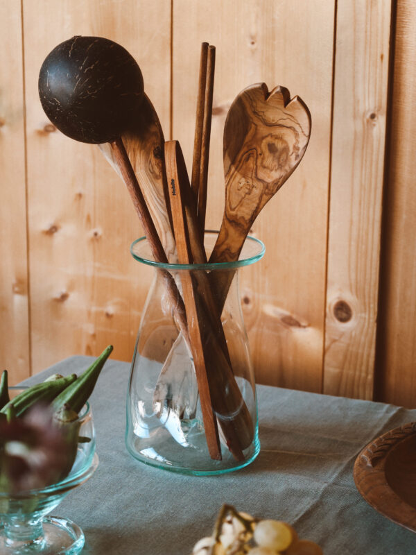 Handmade carafe using recycled glass